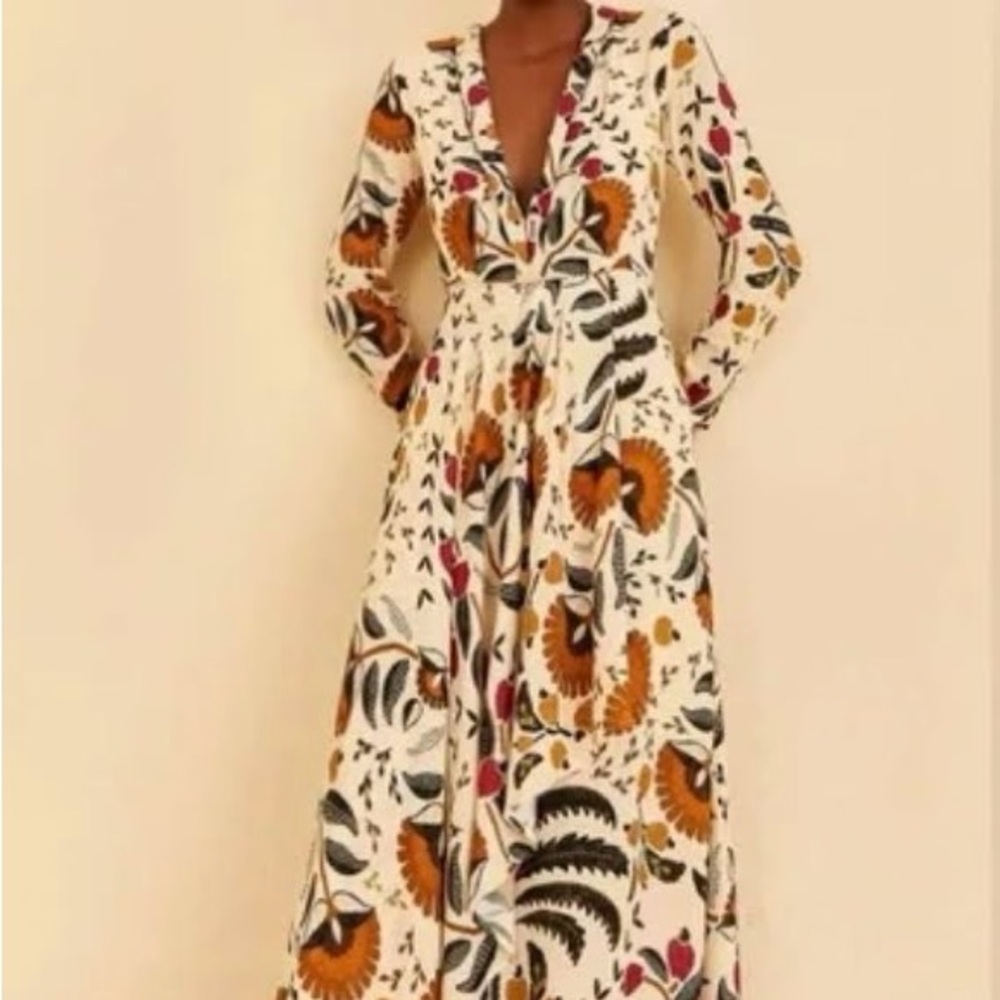 FARM Rio Sand Palms Paradise Long Sleeve Maxi Dress-tags removed but never worn!